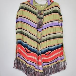 MOTH Himalayan Knit Tribal Poncho Hoodie Cardigan
